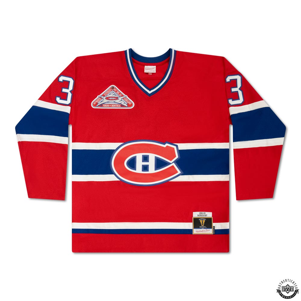 Patrick Roy Autographed Vintage Throwback Red Mitchell Ness 1992 Montreal Canadiens Jersey 93 ASG Patch