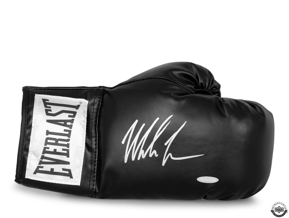 Mike Tyson Autographed Black Everlast Boxing Gloves