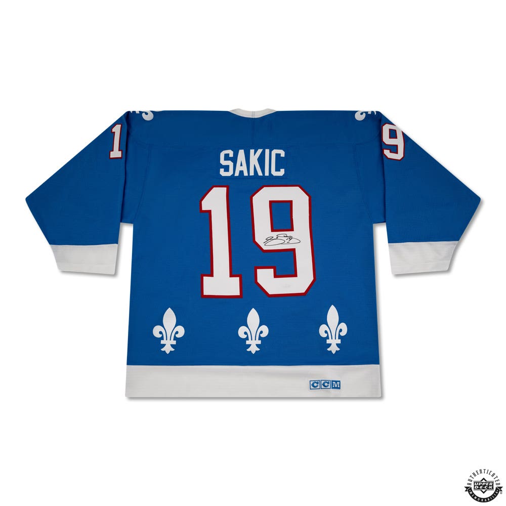 Joe sakic quebec nordiques jersey clearance