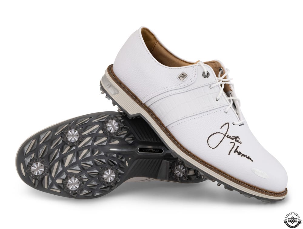 Justin Thomas Autographed FootJoy Premiere Series Packard White Golf Shoes