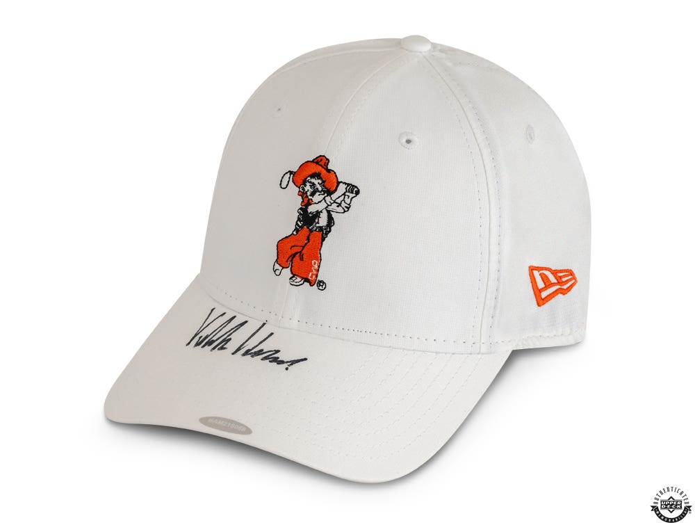 Viktor Hovland Autographed White Oklahoma State Swingin Pete Golf Cap
