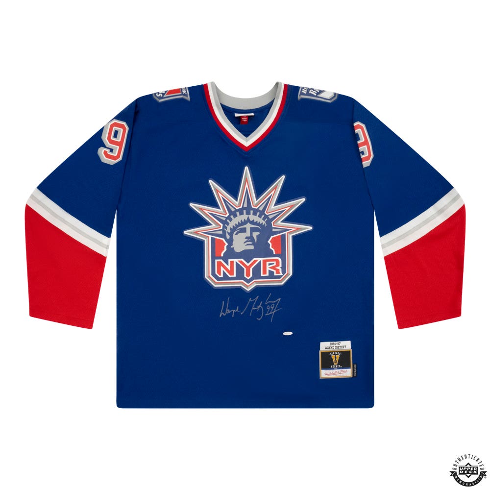 Wayne Gretzky Autographed Vintage Throwback 1996 Navy Mitchell Ness New York Rangers Alternate Jersey