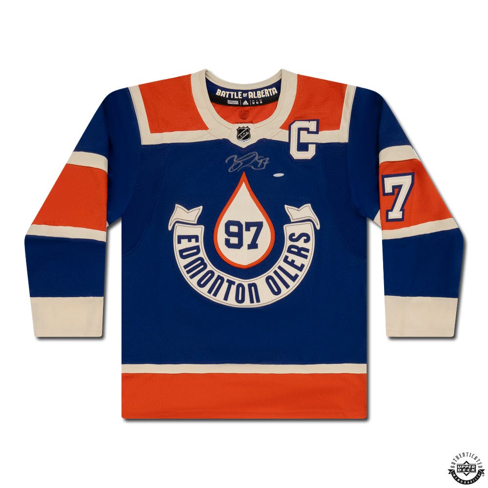 Connor McDavid Autographed Royal Blue Adidas Edmonton Oilers 2023 Heritage Classic Authentic Jersey