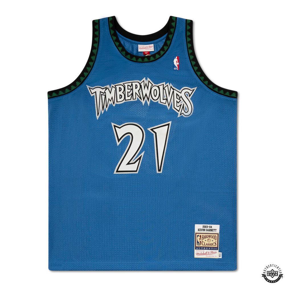 Kevin Garnett Autographed 2003 04 Minnesota Timberwolves Blue Authentic Mitchell Ness Jersey