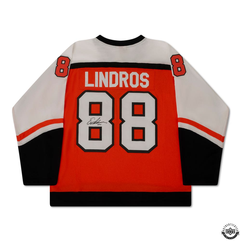 Eric Lindros Autographed Authentic 1996 Philadelphia Flyers Away Orange Mitchell Ness Jersey