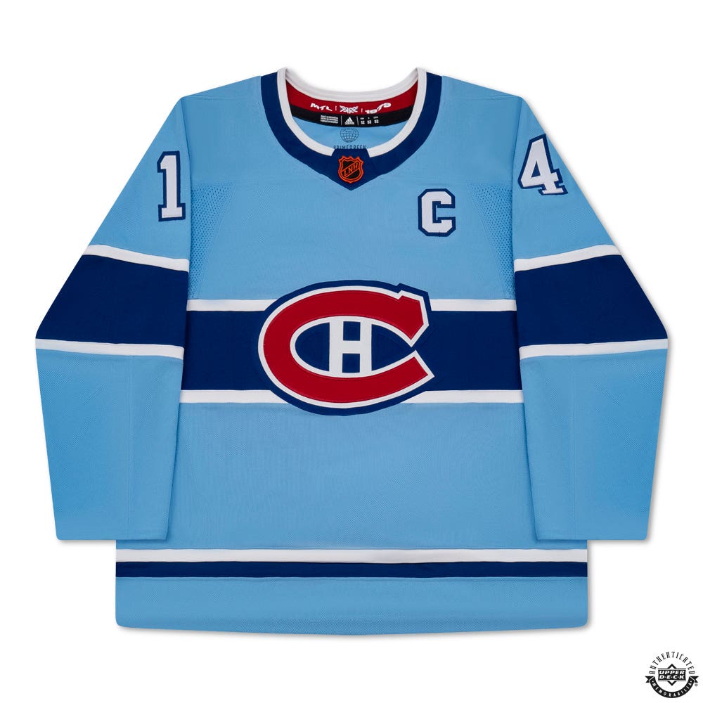 Nick Suzuki Autographed Blue Adidas Montreal Canadiens Reverse Retro Jersey