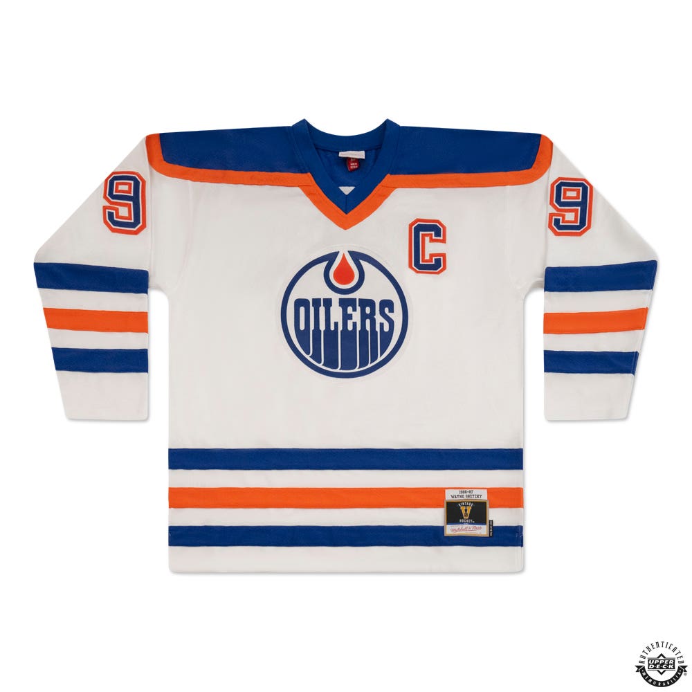 Wayne Gretzky Autographed Vintage Throwback White Mitchell Ness 1986 1987 Edmonton Oilers Jersey