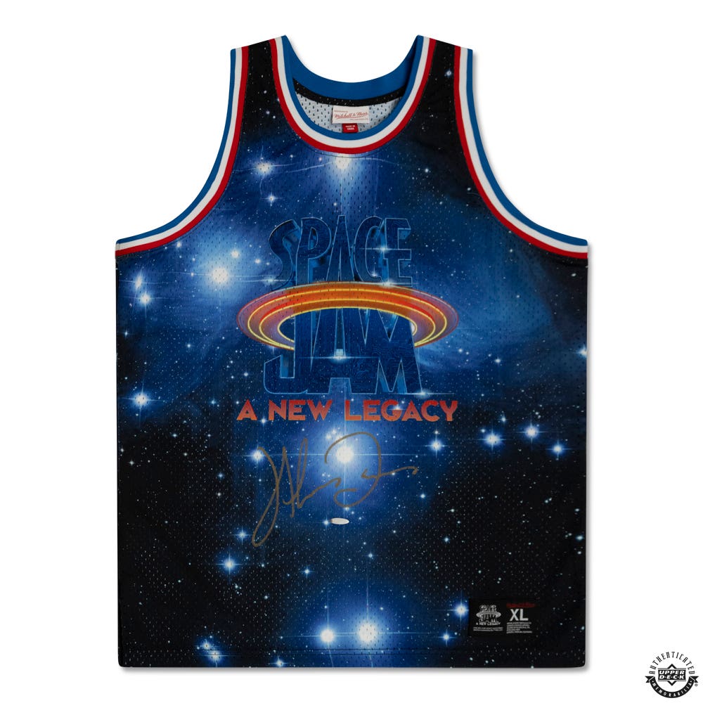 Khris Davis Autographed Mitchell and Ness Space Jam A New Legacy Logo Jersey
