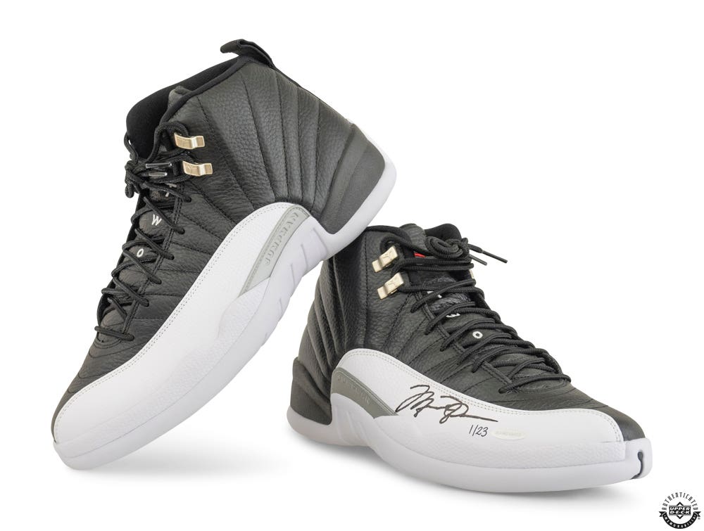 Michael Jordan Autographed Nike Air Jordan 12 Retro Playoffs 2022 Shoes