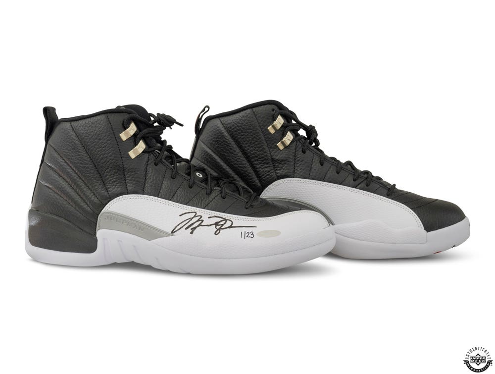 Michael Jordan Autographed Nike Air Jordan 12 Retro Playoffs 2022 Shoes