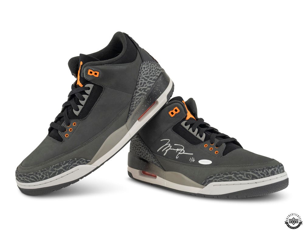 Michael Jordan Autographed Nike Air Jordan 3 Retro Fear 2023 Shoes