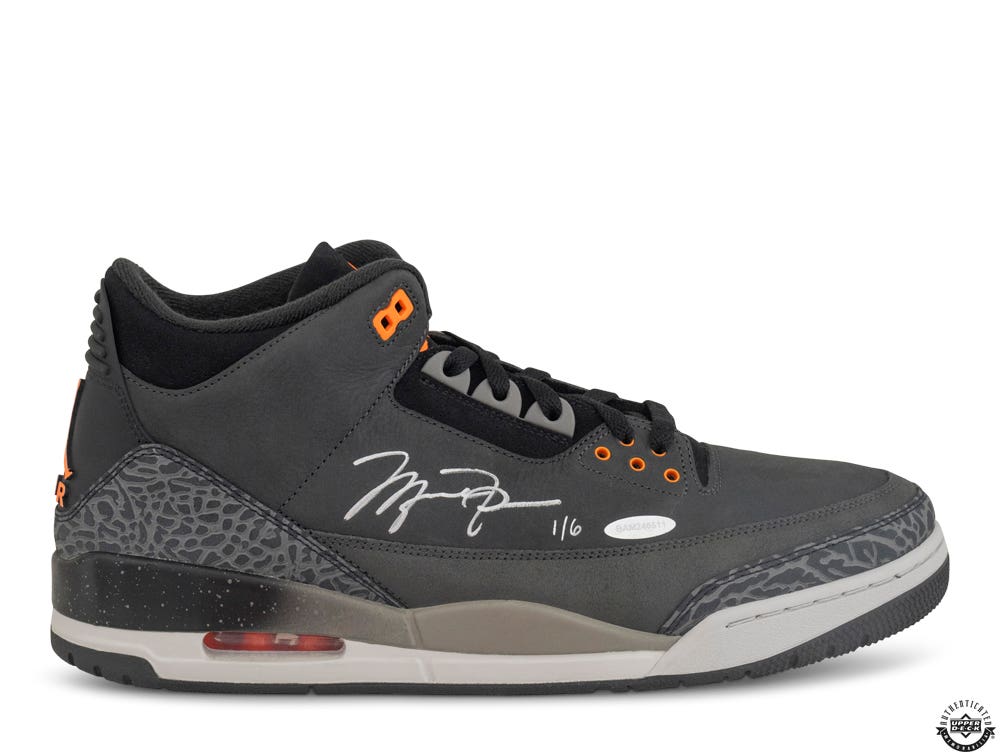 Michael Jordan Autographed Nike Air Jordan 3 Retro Fear 2023 Shoes