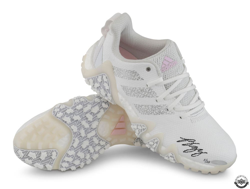 Rose Zhang Autographed White Adidas CodeChaos 22 Spikeless Golf Shoes