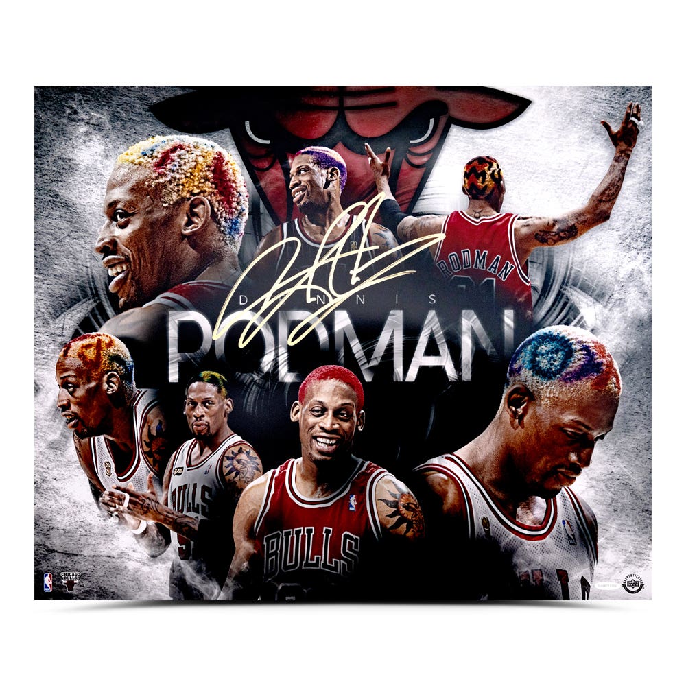 Dennis Rodman 100% & 400% Be@rbrick – Sprayed Paint Art