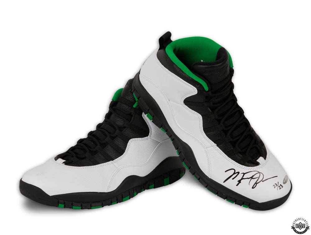 Michael Jordan Autographed Nike Air Jordan 10 Retro Seattle Shoes