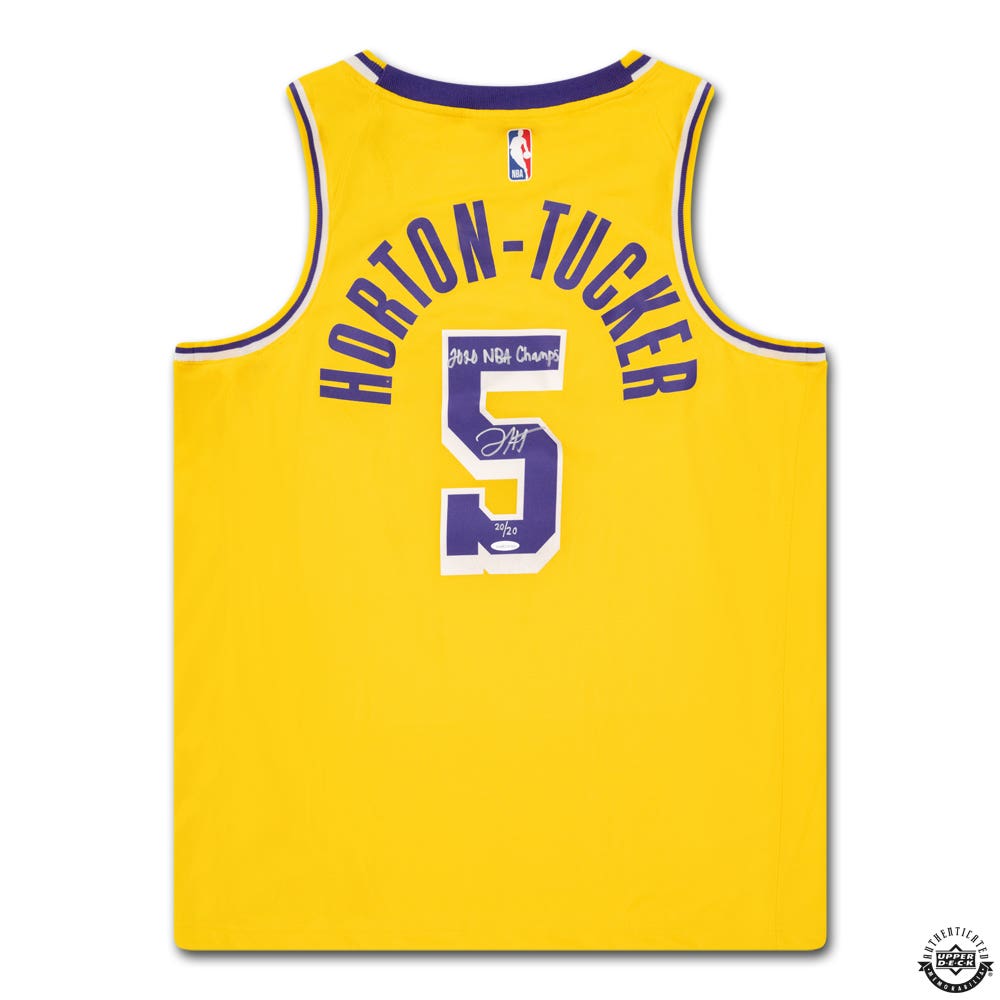 Talen Horton Tucker Autographed Inscribed 2020 NBA CHAMPS Los Angeles Lakers Nike Swingman Icon Edition Jersey