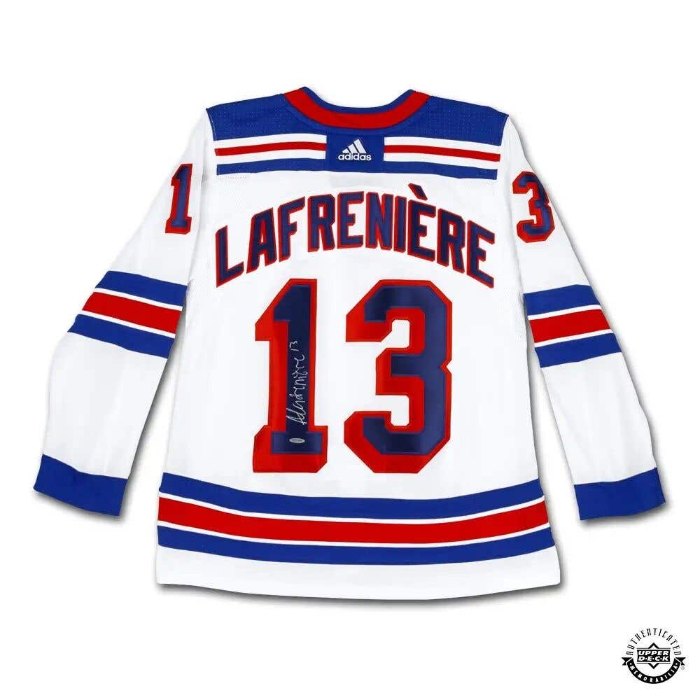 Alexis Lafreniere Autographed Authentic New York Rangers Adidas White Jersey