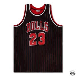 Michael Jordan Autographed 1996 97 Chicago Bulls Black With Red